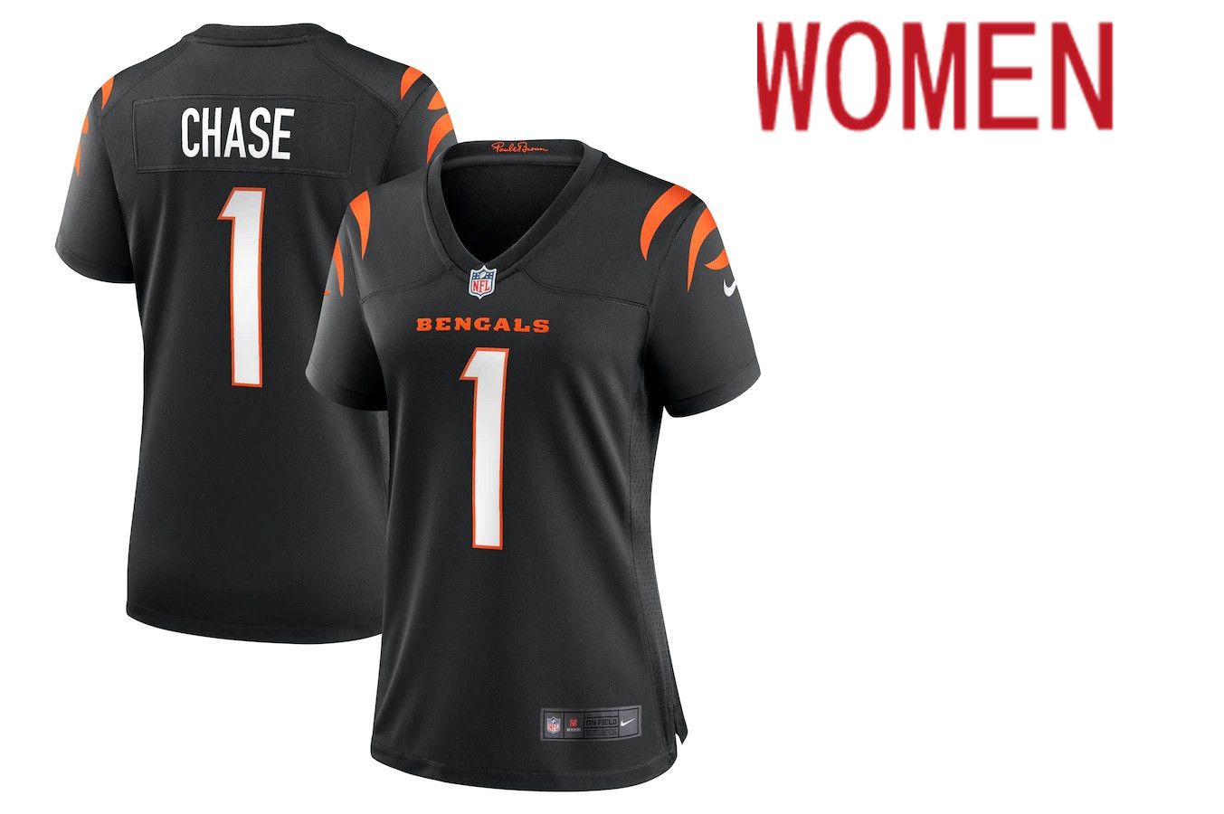 Women Cincinnati Bengals #1 Ja Marr Chase Nike Black Game NFL Jersey